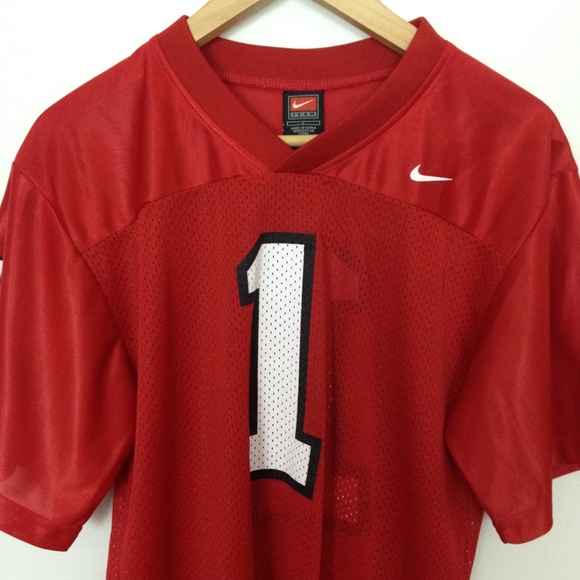 Nike Other - Nike Team 1 Youth Red White V-Neck Large Jersey